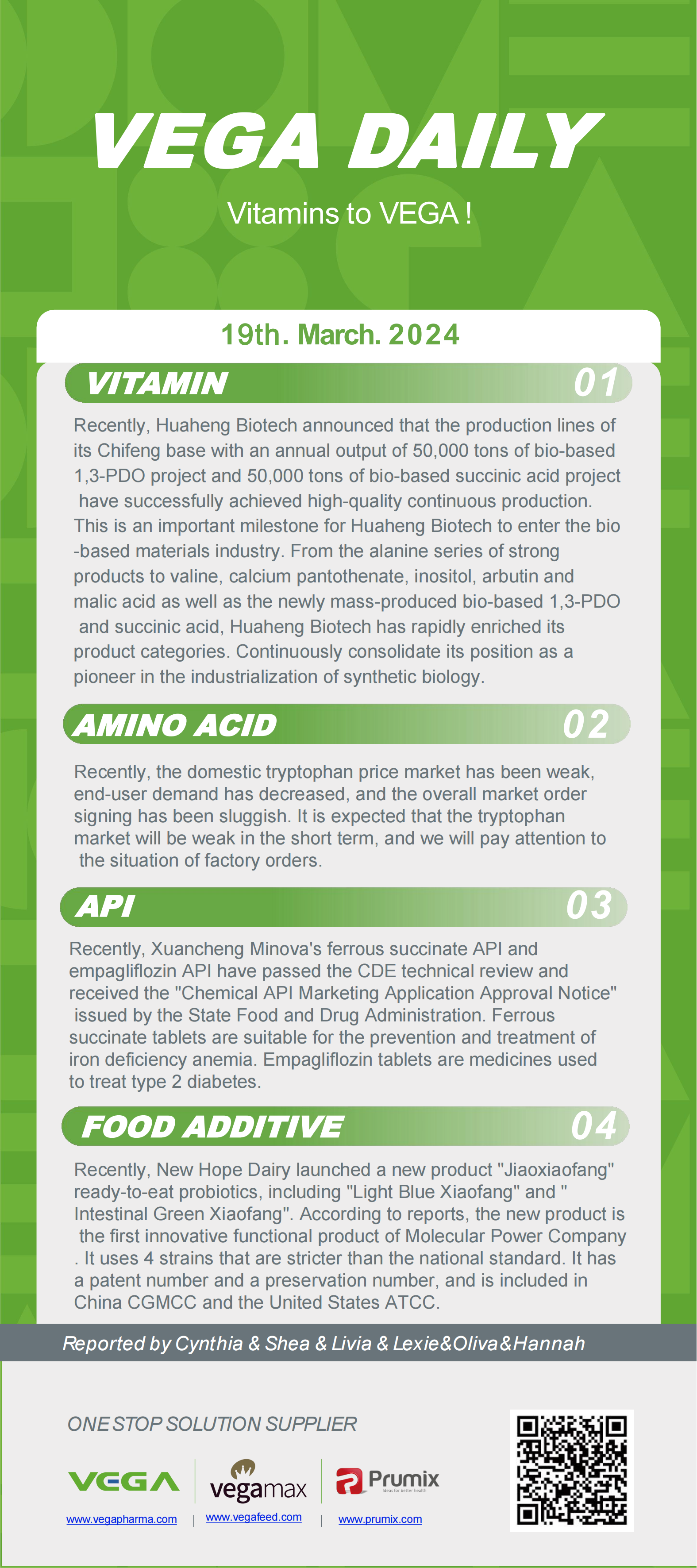 Vega Daily Dated on Mar 19th 2024 Vitamin Amino Acid APl Food Additives.png